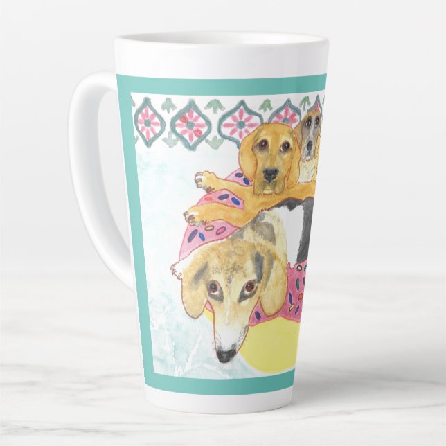 Beagle Pool Party Milchtasse (Linke Ecke)