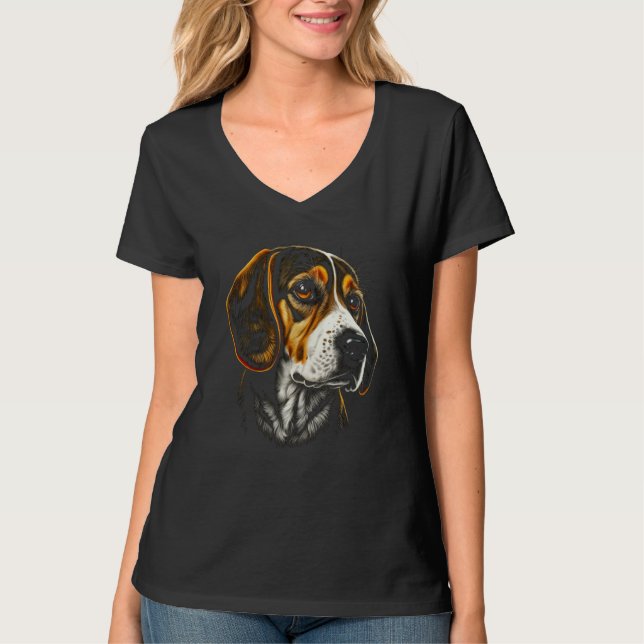 Beagle Portrait For Dog Owners T-Shirt (Vorderseite)