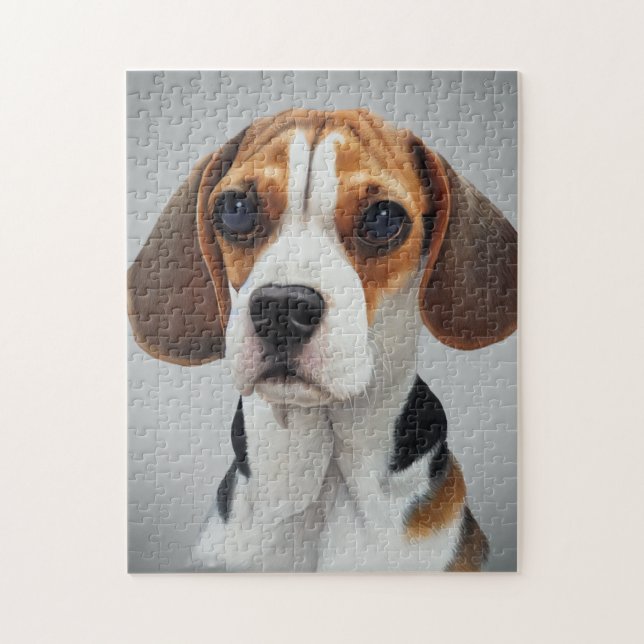 Beagle Portrait Gouache Fine Art (Vertikal)