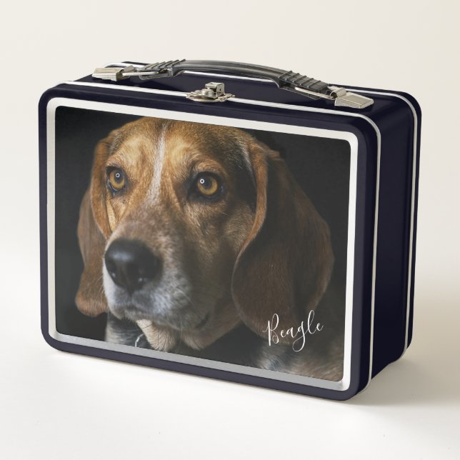 Beagle Portrait Metall Brotdose (Vorderseite)