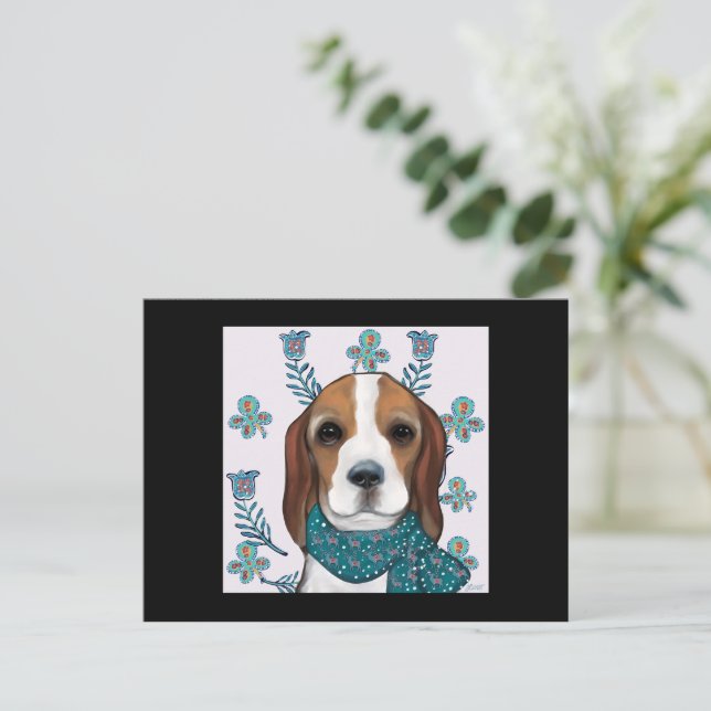 Beagle Postkarte (Stehend Vorderseite)