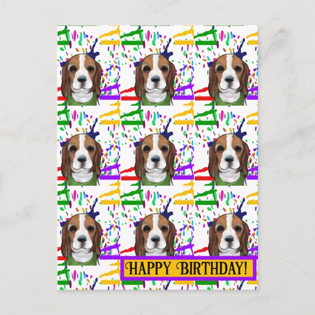 Beagle Postkarte (Vorderseite)