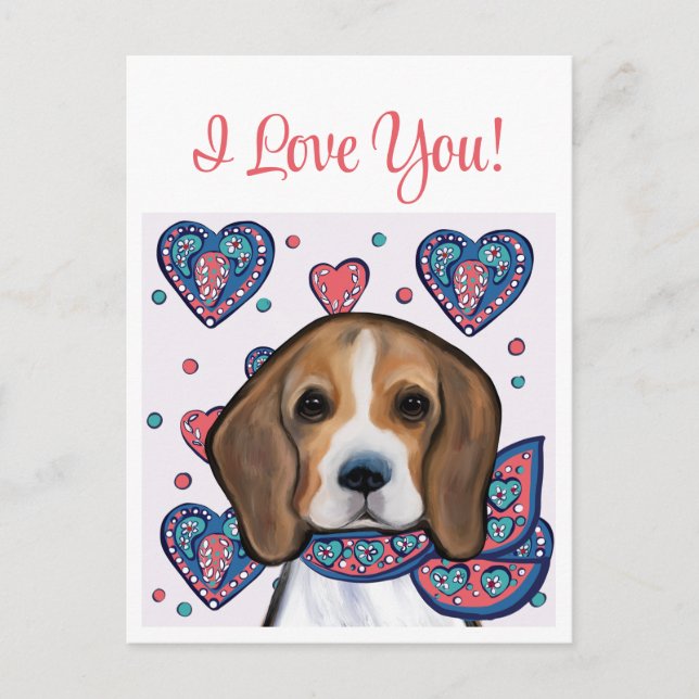 Beagle Postkarte (Vorderseite)