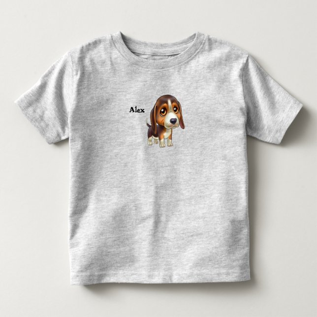Beagle Puppy Cartoon Kleinkind T-shirt (Vorderseite)