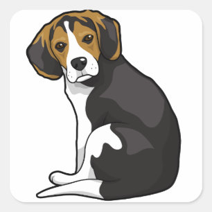 Beagle Puppy Quadratischer Aufkleber