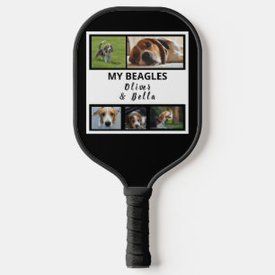 BEAGLE PUPPY UND HUNDE FOTO COLLAGE 5 BILDER PICKLEBALL SCHLÄGER