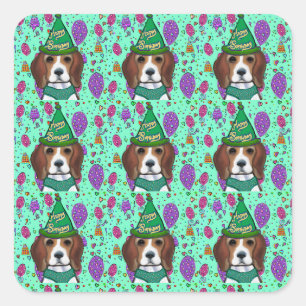 BEAGLE QUADRATISCHER AUFKLEBER