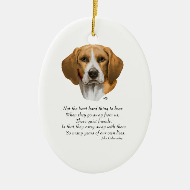 Beagle Rainbow Bridge Keramikornament (Vorne)