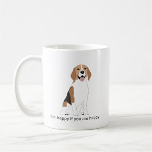Beagle Rasse Hund mit offenem Mund Kaffeetasse