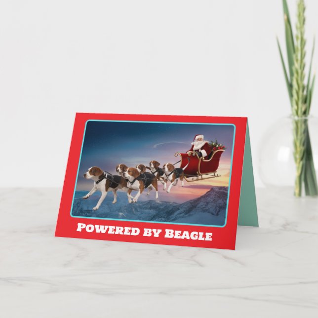 Beagle Reindeer Karte (Vorderseite)