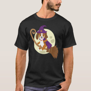 Beagle Reiten Hexe Broom Niedlich Hunde TierHallow T-Shirt