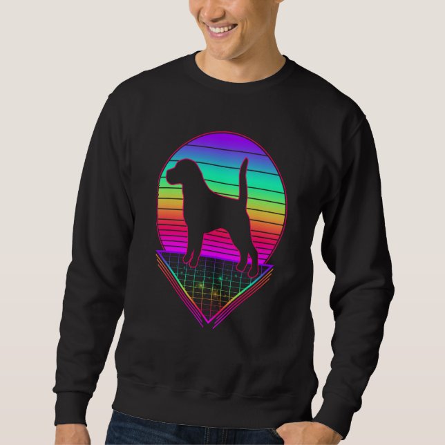 Beagle Retro Vintage 80s  Dog Sweatshirt (Vorderseite)