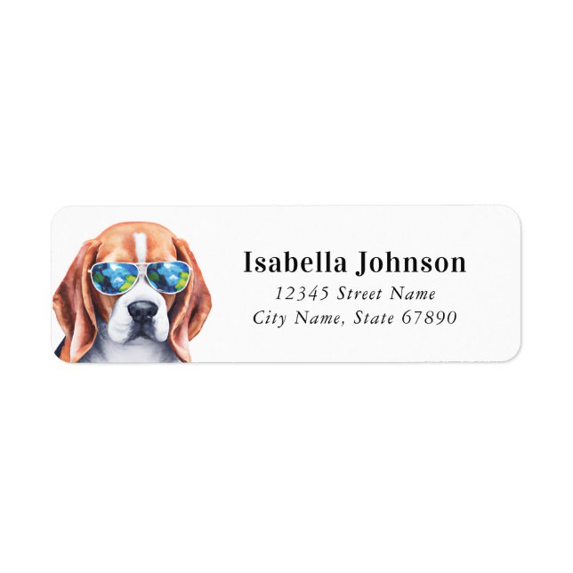 Beagle Rücksendeadressen-Aufkleber (Vorne)