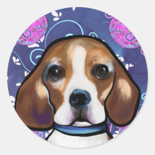 Beagle runder aufkleber