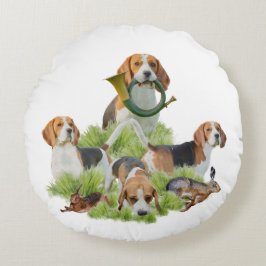 Beagle Rundes Kissen