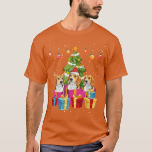 Beagle Santa Dog Weihnachtsbaumfamilie Matching T-Shirt
