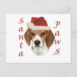 Beagle Santa Paws Feiertagspostkarte