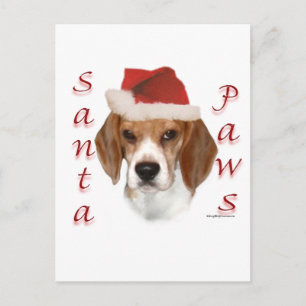 Beagle Santa Paws Feiertagspostkarte