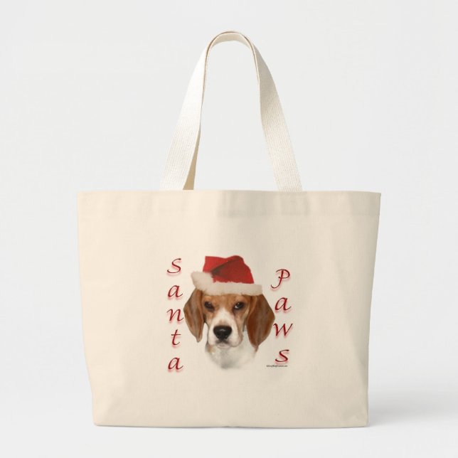 Beagle Santa Paws Jumbo Stoffbeutel (Vorne)