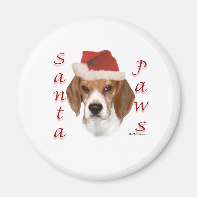 Beagle Santa Paws Magnet (Vorne)
