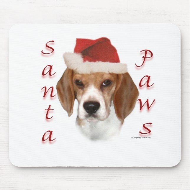 Beagle Santa Paws Mousepad (Vorne)