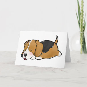 Beagle Schlafende Cartoon Karte
