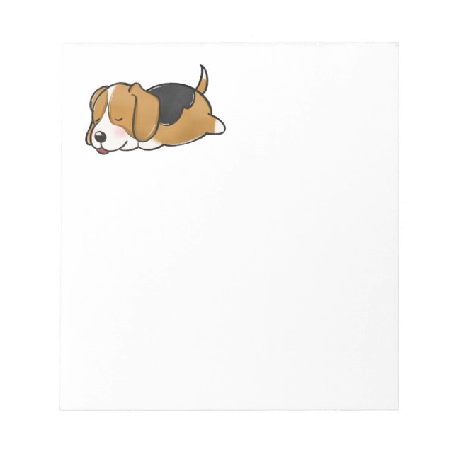 Beagle Schlafende Cartoon Notizblock (Vorderseite)
