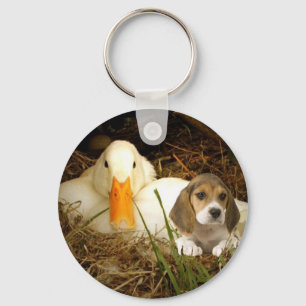 Beagle-Schlüsselanhänger mit Ente Schlüsselanhänger