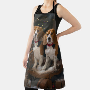 Beagle Schneeschlitten Weihnachtsdekoration Schürze