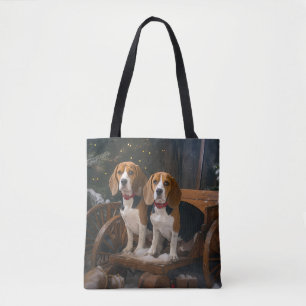 Beagle Schneeschlitten Weihnachtsdekoration Tasche