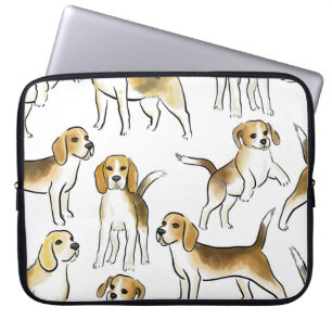 Beagle Schönheit: Wasserfarben-Hundemuster Laptopschutzhülle