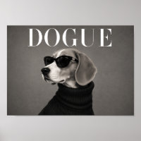 Beagle Schwarz-Weiß Mode-Hunde-Kunstprint