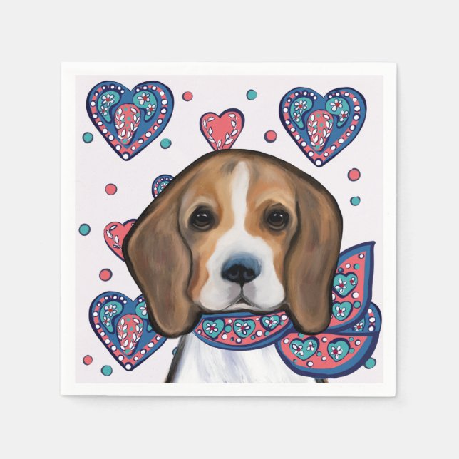 Beagle Serviette (Vorderseite)