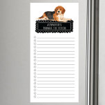 Beagle Shopping List Magnetic Notepad Magnetischer Notizblock<br><div class="desc">Kleine Sachen,  um einen Beagle Hund mit einem schwarzen Chalkboard-Rahmen personalisiert mit Ihrem Namen zu holen.</div>