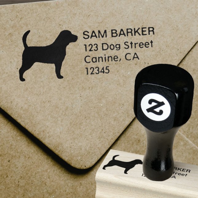 Beagle Silhouette Hund Lover Rücksendeadresse Gummistempel (Von Creator hochgeladen)