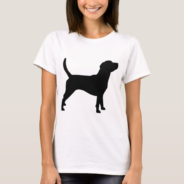 Beagle-Silhouette (im Schwarzen) T-Shirt (Vorderseite)