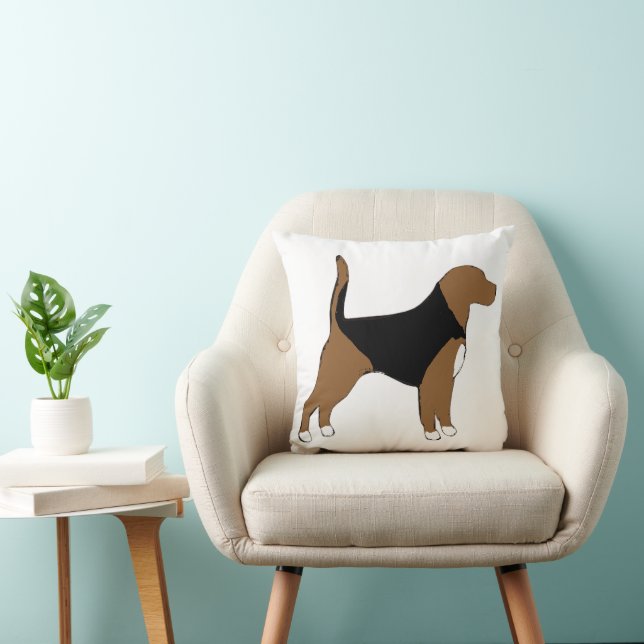 Beagle Silhouette Kissen (Stuhl )
