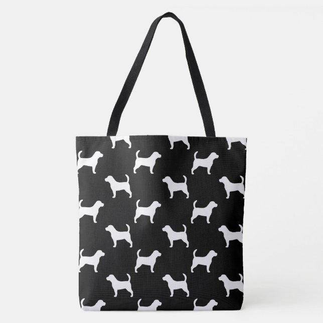Beagle-Silhouette-Muster Tasche (Vorderseite)