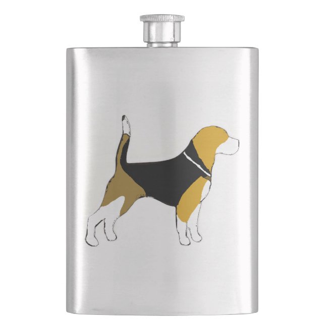 Beagle Silhouette.png Flachmann (Vorderseite)