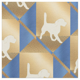 Beagle-Silhouette zu braunen und blauen Kuben Stoff