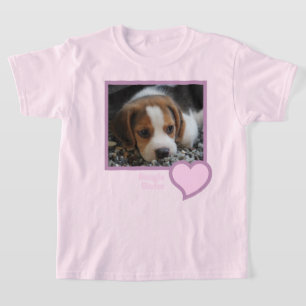 Beagle Sister Text Pet Dog Family Foto T-Shirt