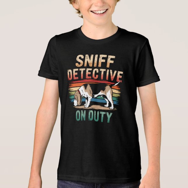 Beagle Sniff Detektiv Retrohund Tri-Blend Shirt (Vorderseite)