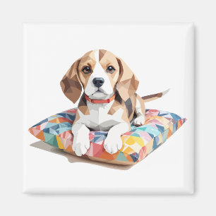 Beagle spielerisch schöne Schnitt Tier farbig lust Magnet