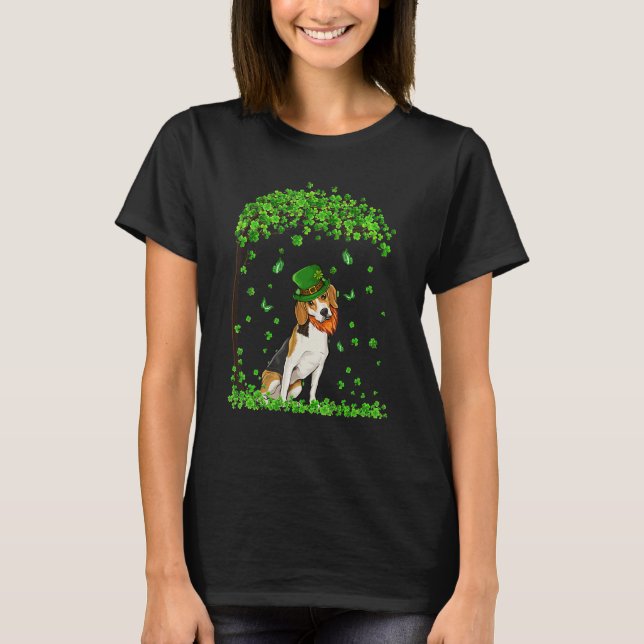 Beagle St Patricks Day Lover Irish Shamrock Dog Lo T-Shirt (Vorderseite)