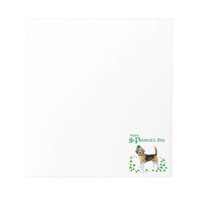 Beagle St Patricks Day Notizblock (Vorderseite)