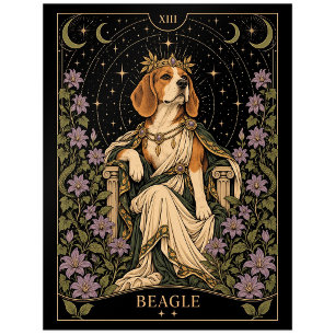 Beagle, Sternen-Tarot-Kunst Postkarte