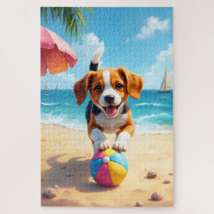 Beagle-Strand-Spielszene