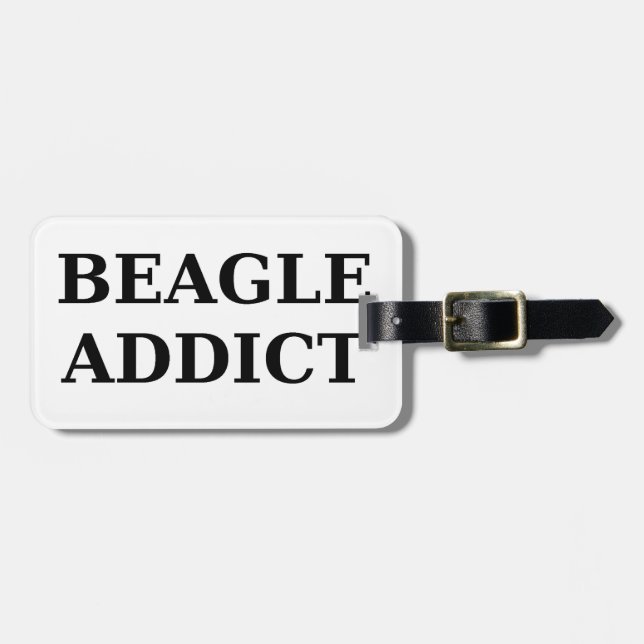 Beagle-Süchtig Gepäckanhänger (Vorderseite horizontal)