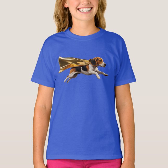 Beagle Superhero Kid's T - Shirt (Vorderseite)