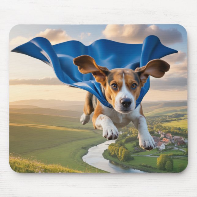 Beagle Superhero Mousepad (Vorne)